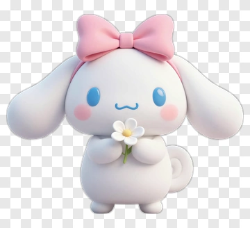 Cute Bunny Holding A Flower PNG