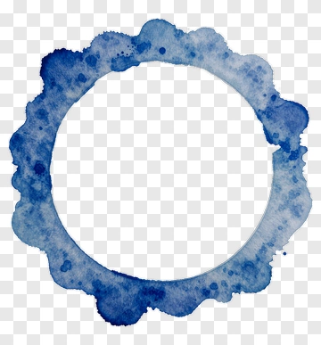Watercolor Blue Circular Frame PNG