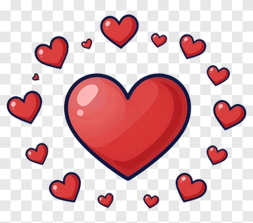 Colorful Heart Design With Smaller Hearts PNG