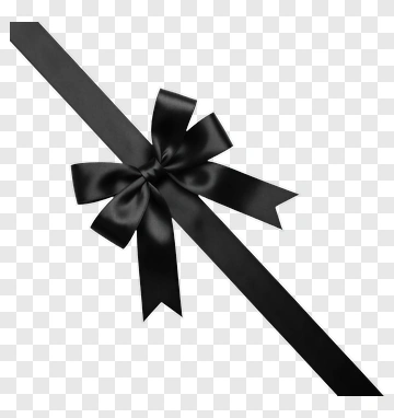 Black Satin Ribbon Bow PNG