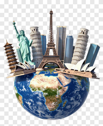 Global Landmarks Around The Earth PNG
