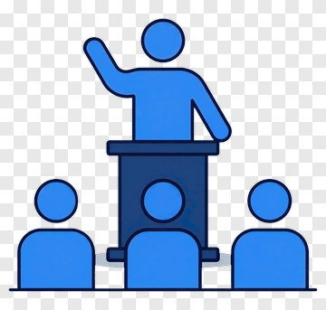 Speaker Presenting To An Audience PNG