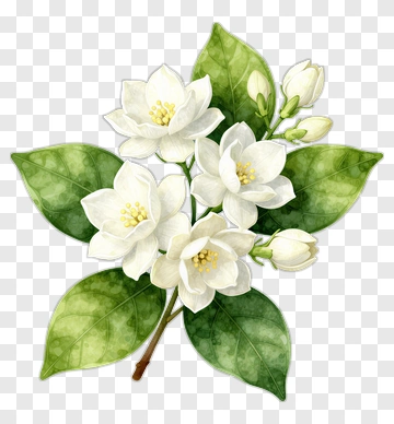 Watercolor Jasmine Flower Bouquet PNG