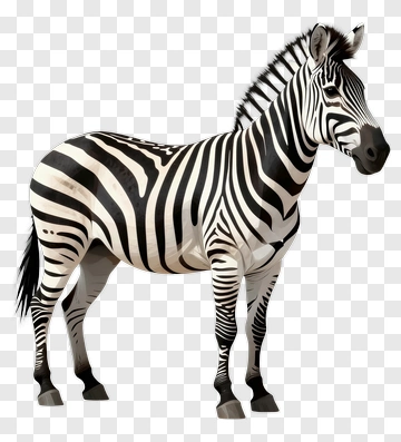 Realistic Zebra Standing PNG