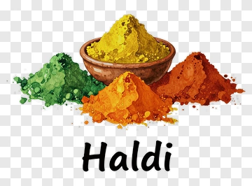 Haldi With Colorful Spices PNG