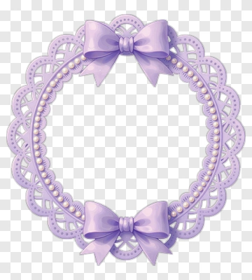 Lavender Decorative Frame With Bows PNG