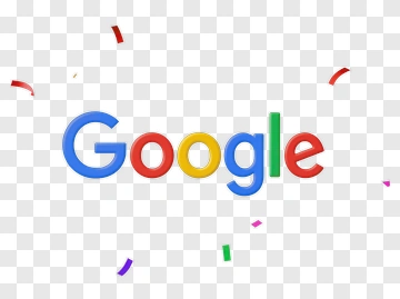 Google Logo With Colorful Confetti PNG