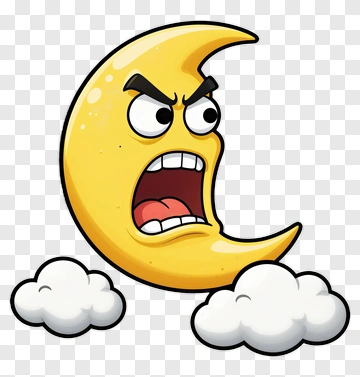 Angry Moon With Clouds PNG