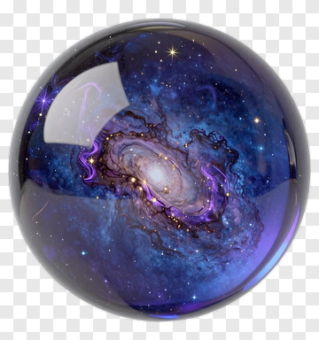 Galaxy Inside A Crystal Ball PNG
