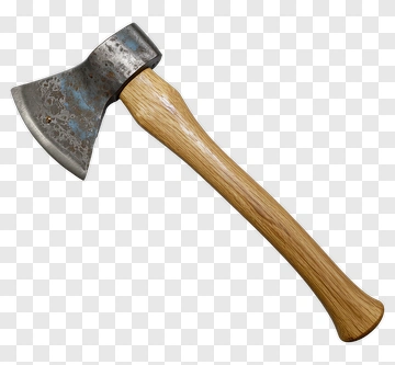 Metal Axe With Wooden Handle PNG