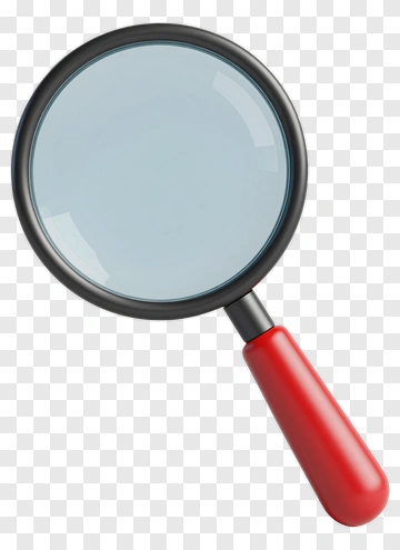 Magnifying Glass With Red Handle PNG
