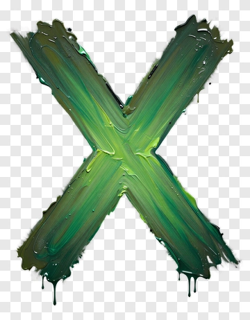 Green Paint Splash X PNG