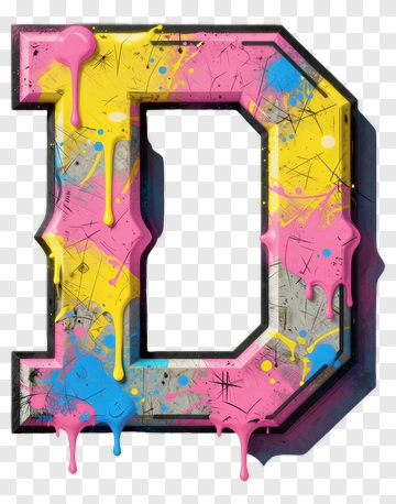 Colorful Graffiti Letter D PNG