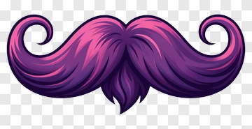 Colorful Mustache Design PNG