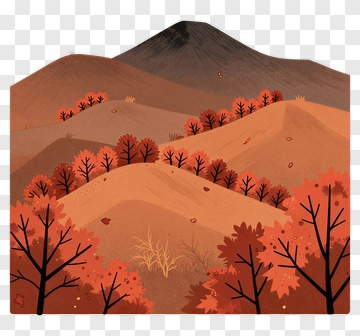 Autumn Landscape With Rolling Hills And Trees PNG