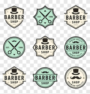 Barber Shop Logo Collection PNG