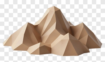 3D Geometric Mountain Formation PNG