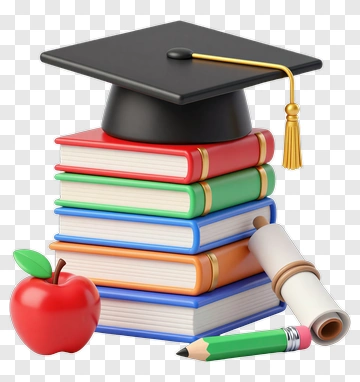 Graduation Cap On A Stack Of Books PNG