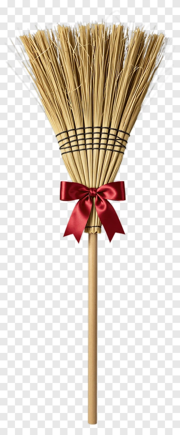 Broom With Red Ribbon PNG