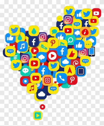 Colorful Heart Made Of Social Media Icons PNG