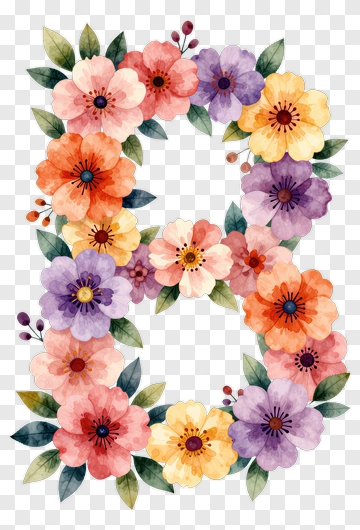 Floral Number Eight PNG