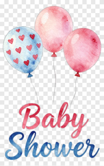 Watercolor Baby Shower Balloons PNG