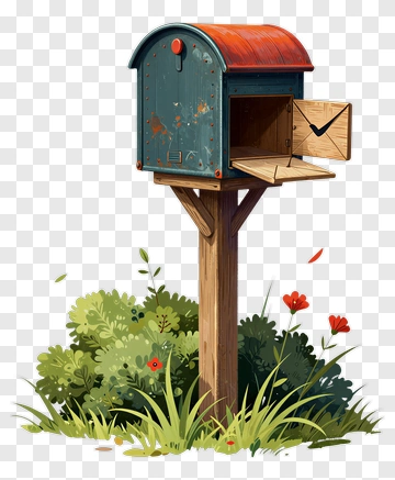 Mailbox Surrounded By Greenery And Flowers PNG