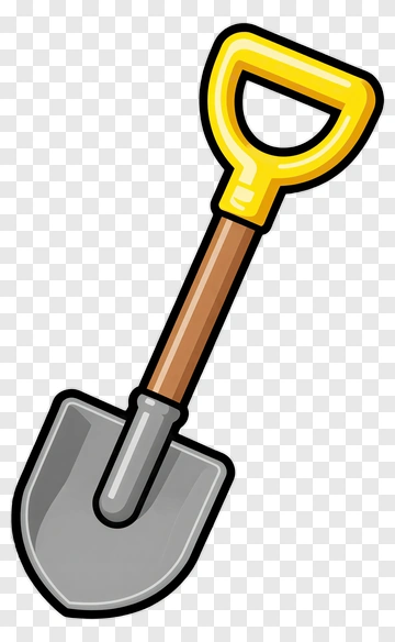 Cartoon Shovel With Yellow Handle PNG