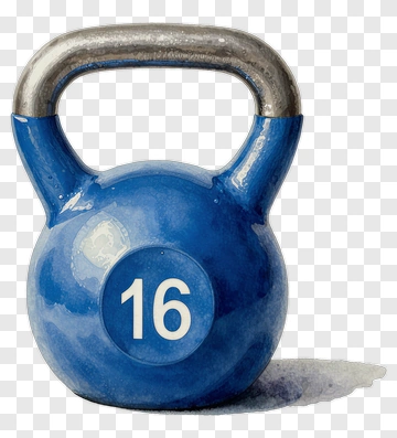 Blue Kettlebell Weighing 16 Kilograms PNG