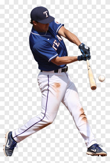 Baseball Player Hitting A Ball PNG