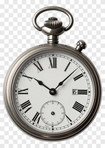 Vintage Pocket Watch With Roman Numerals PNG