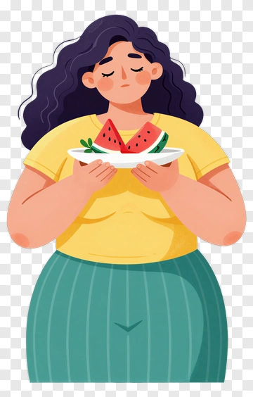 Woman Holding A Plate Of Watermelon PNG