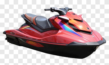 Red Jet Ski With Colorful Accents PNG