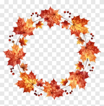 Autumn Leaf Wreath PNG