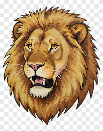 Cartoon Lion Head PNG