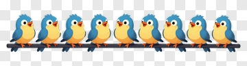 Cartoon Bluebird Sitting On A Branch PNG