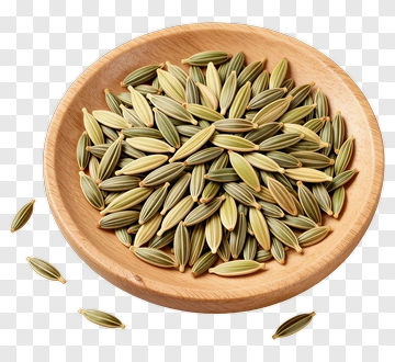 Fennel Seeds In A Wooden Bowl PNG