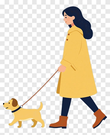 Woman Walking A Dog PNG