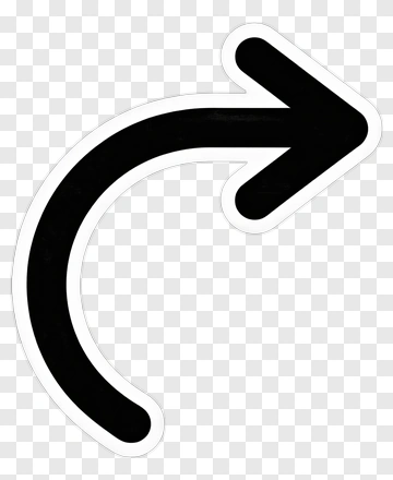 Black Curved Arrow PNG