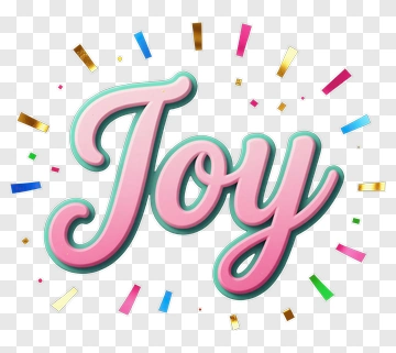 Joy Celebration Text With Colorful Confetti PNG