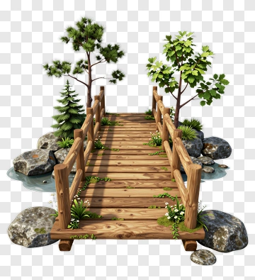 Wooden Bridge In A Natural Setting PNG