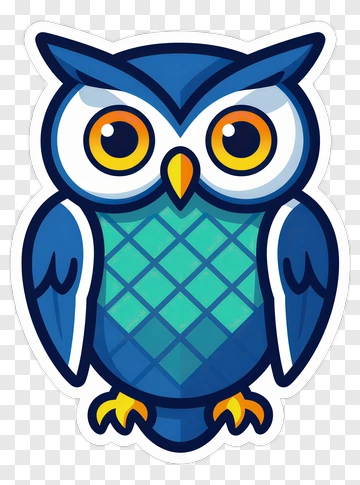 Cartoon Owl With Colorful Patterns PNG