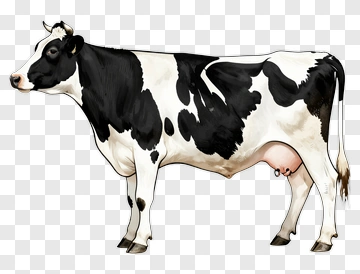 Black And White Dairy Cow PNG