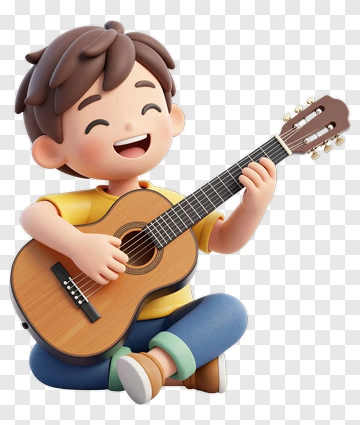Cartoon Boy Playing Guitar PNG