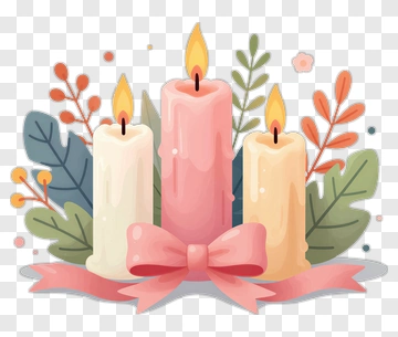Decorative Candles With Floral Accents PNG