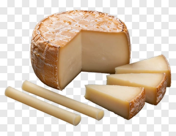 Cheese Wheel With Slices And Sticks PNG