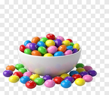 Colorful Candy Bowl Filled With Sweets PNG