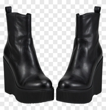 Black Platform Ankle Boots PNG