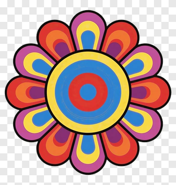 Colorful Decorative Flower Design PNG