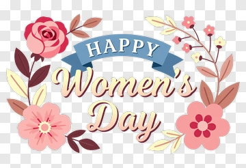 Happy Women's Day Floral Design PNG